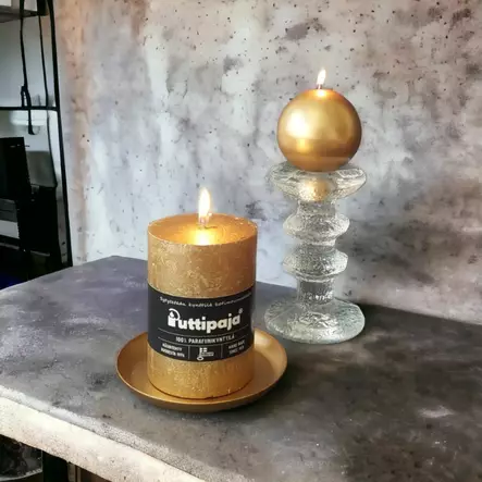 Jalallinen pallokynttilä, metallihohto kulta 2kpl/pkt - Metallihohtokynttilät - 1902041 - 2