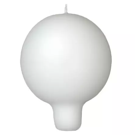 Jalallinen pallokynttilä, valkoinen, 2 kpl/pkt - Pallokynttilät - 1402001 - 2