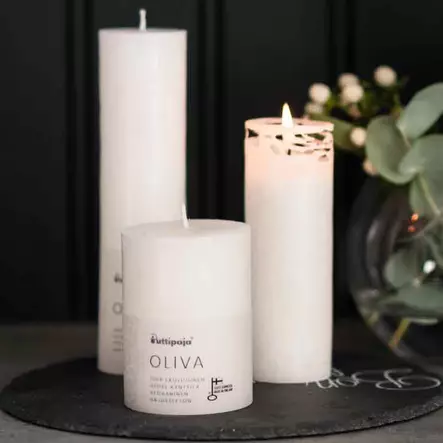 OLIVA-kynttilä, valkoinen - Oliva-oliivikynttilät - 2110401 - 2