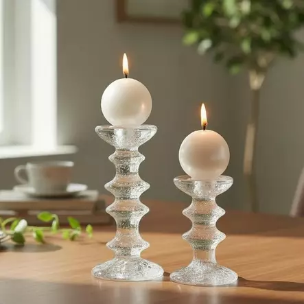 Jalallinen pallokynttilä, helmiäinen, 2 kpl/pkt - Metallihohtokynttilät - 1902043 - 1