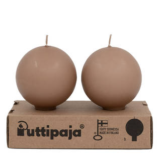 Jalallinen pallokynttilä, kaakao, 2 kpl/pkt - Pallokynttilät - 1402026 - 2