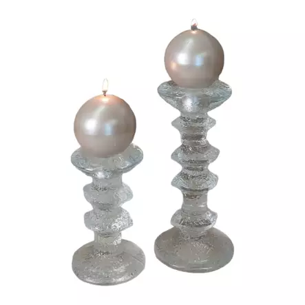 Helmiäishohto pallokynttilä, puuteri, 2 kpl/pkt - Metallihohtokynttilät - 19020128 - 2